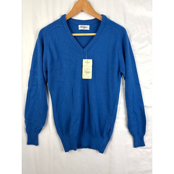 VTG Lady Hogan Sweater Small S Blue V-Neck Pullover NWT Golf Made USA - Picture 6 of 7